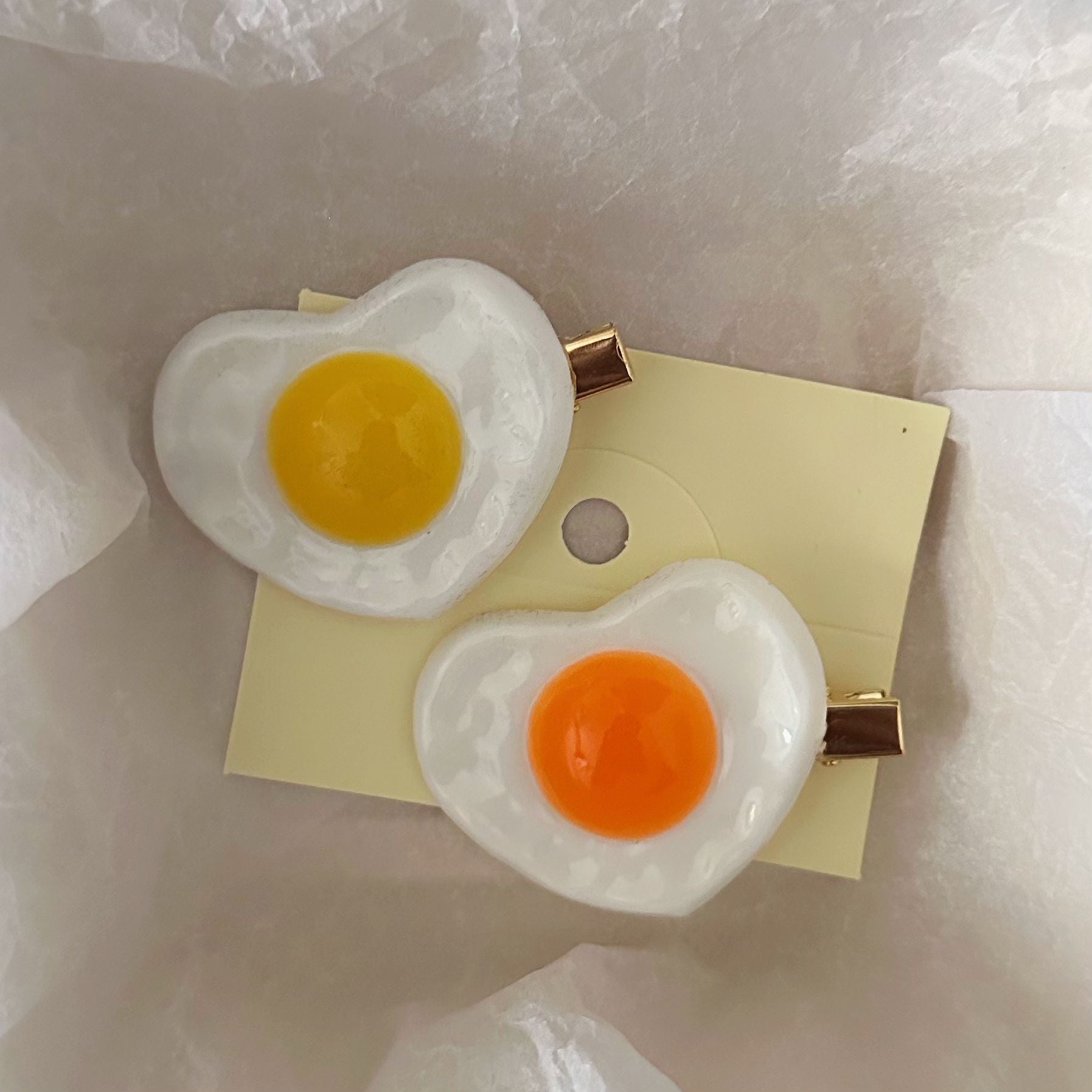 Women's Sweet Poached Egg Plastic Resin Hair Clip