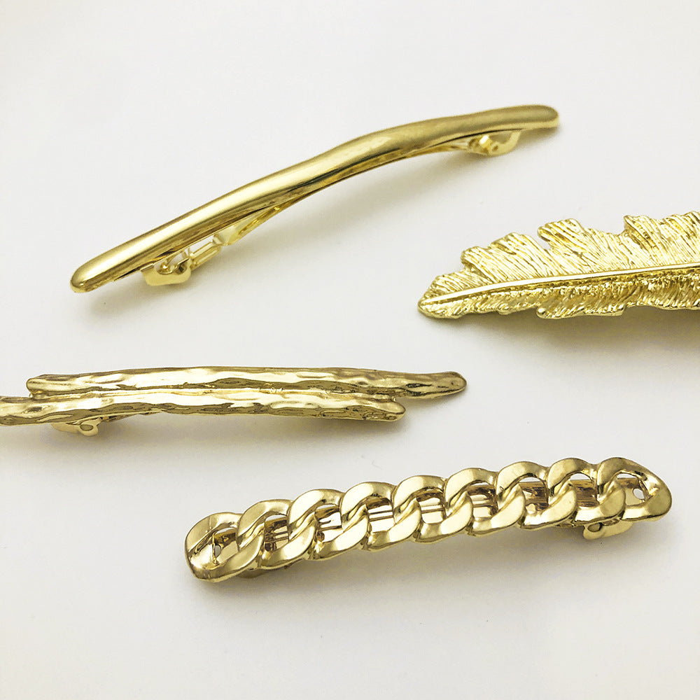 Women's Simple Style Leaves Solid Color Alloy Plating Hair Clip