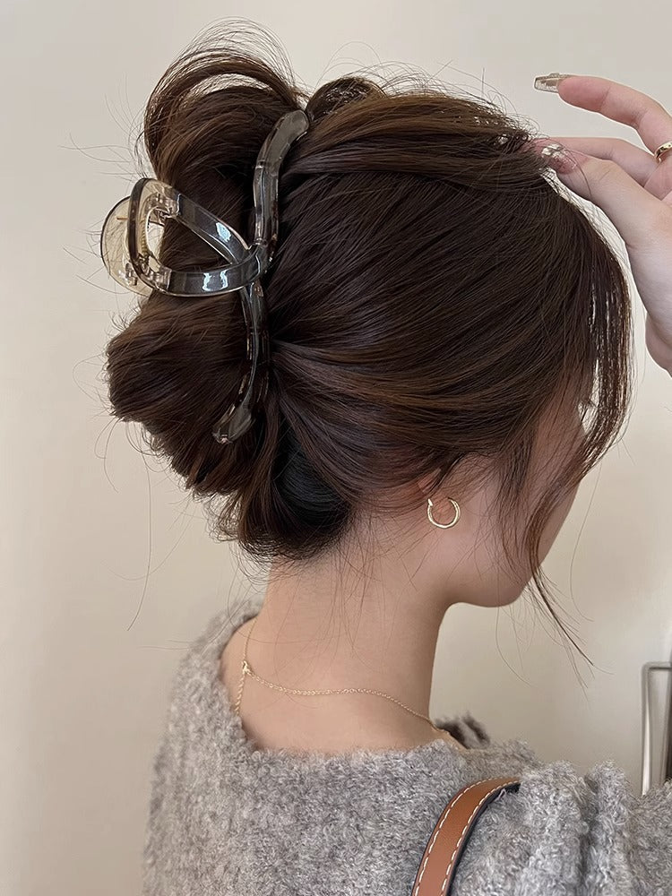 Women's Elegant Solid Color Plastic Stoving Varnish Hair Claws