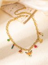 Jewelry Cute IG Style Christmas Hat Christmas Socks Elk Titanium Steel Gem Plating Inlay Bracelets Earrings Necklace