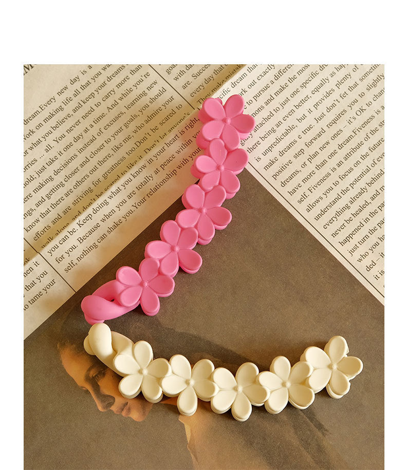 Women's Simple Style Flower Plastic Resin Spray Paint Hair Clip