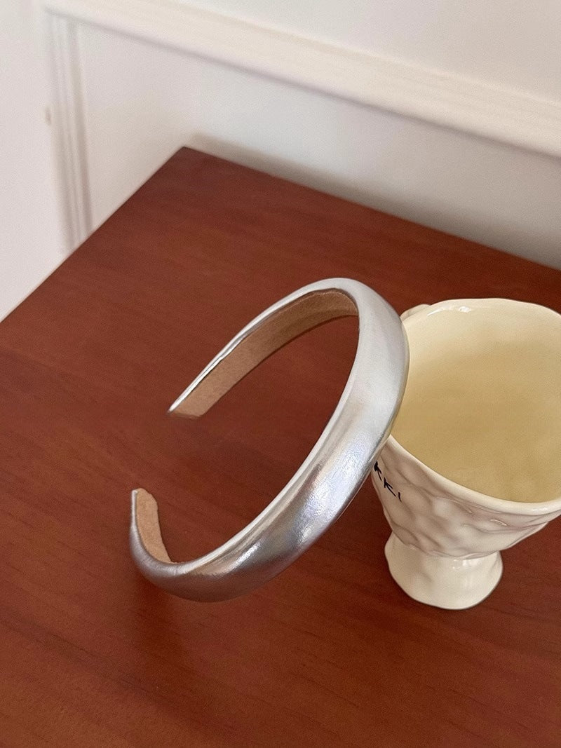 Women's Simple Style Classic Style Solid Color Pu Leather Hair Band