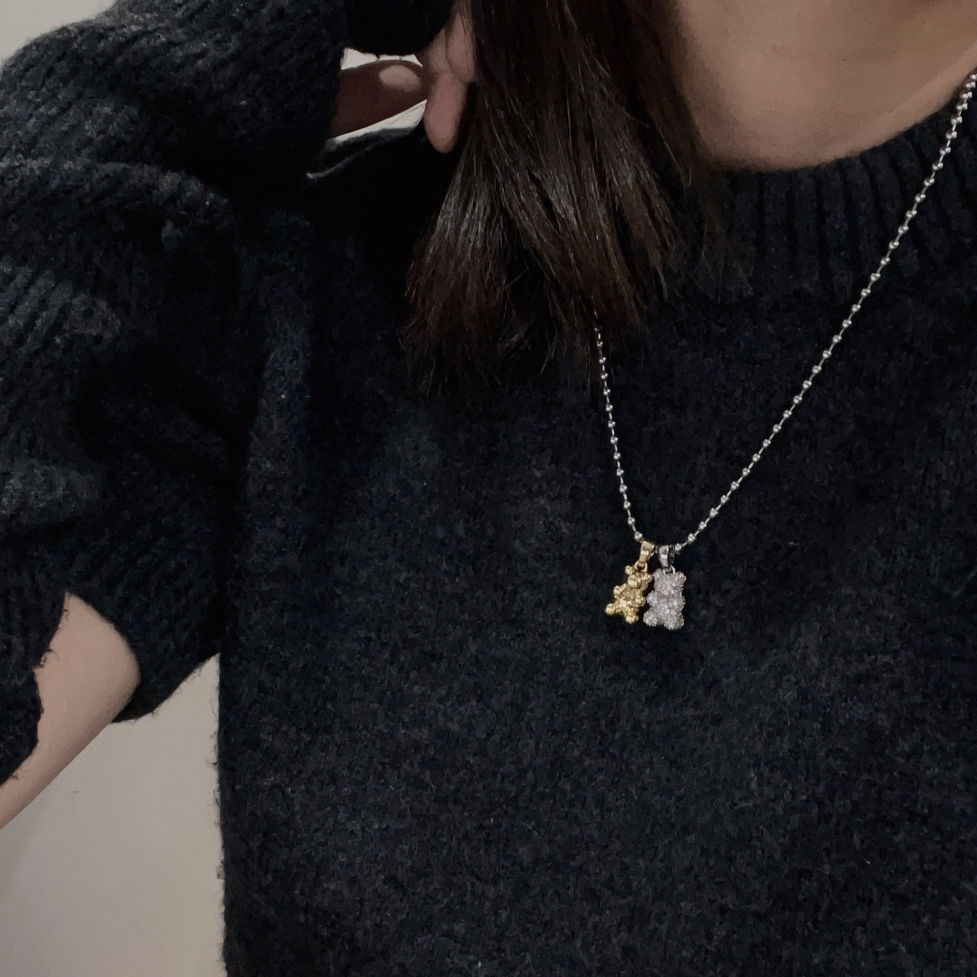 Jewelry Simple Style Classic Style Bear Titanium Steel Plating Pendant Necklace