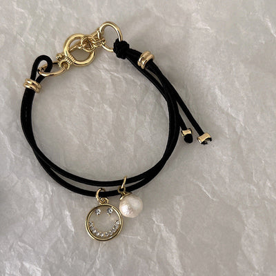 Women's Simple Style Heart Shape Smiley Face Alloy Hair Tie