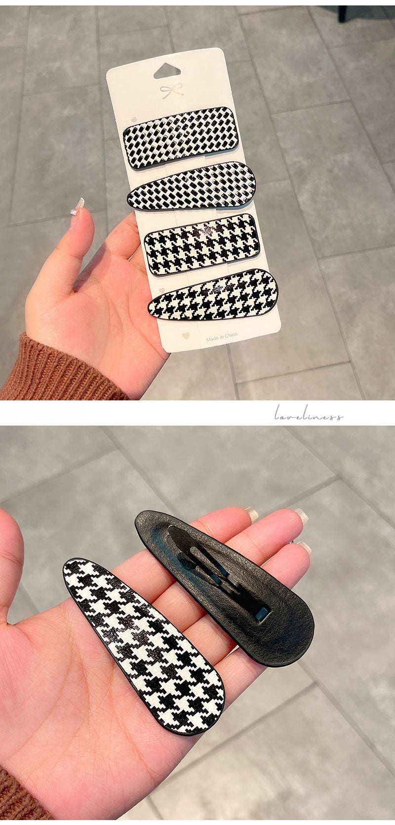 new word clip flashing diamond checkerboard pattern hairpin hair accessories