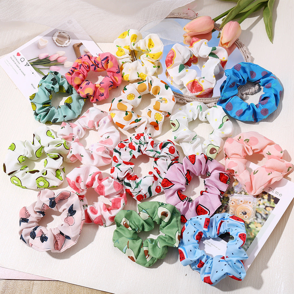 fashion fruit pattern children's hair scrunchies
