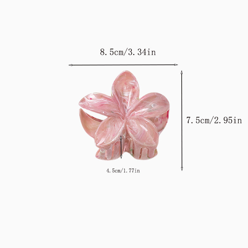 Women's Simple Style Floral Plastic Resin Stoving Varnish Hair Claws