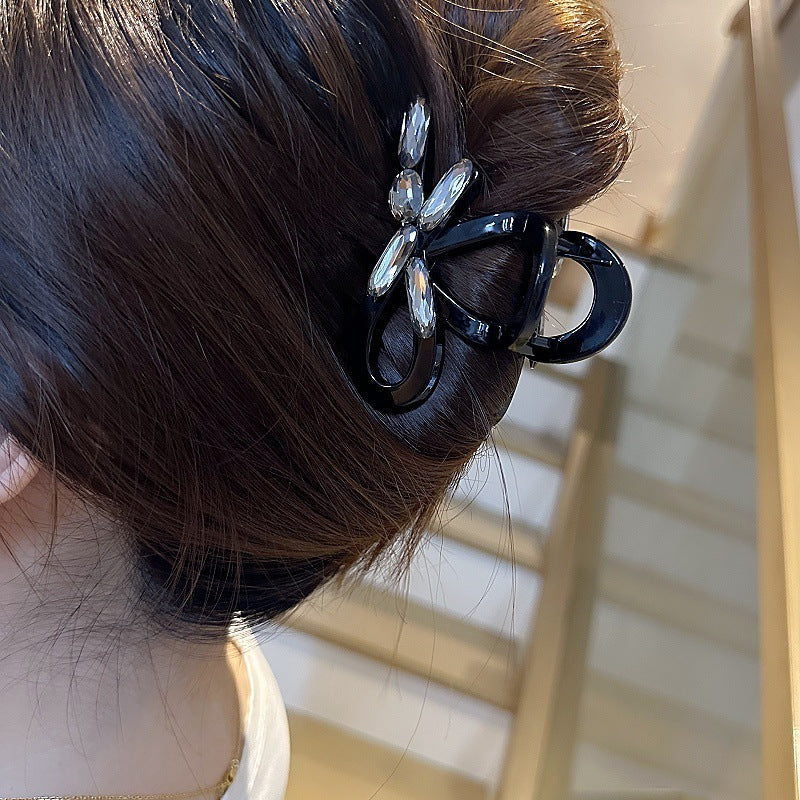 Women's Sweet Simple Style Bow Knot Rhinestone Hair Claws