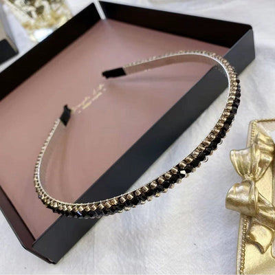 women's sweet u shape metal inlay crystal hair band