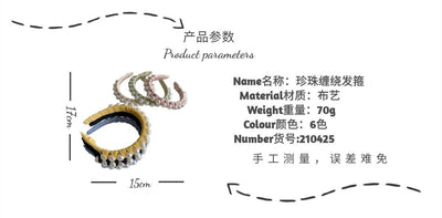 korean winding pearl woven headband