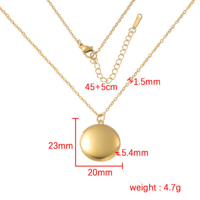Jewelry IG Style Modern Style Classic Style Round 304 Stainless Steel Plating Pendant Necklace