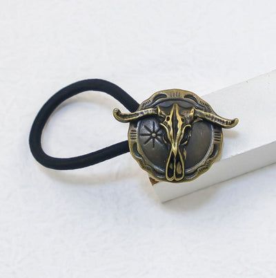 Women's Classical Ethnic Style Classic Style Cross Round Cattle Alloy Polyester Inlay Turquoise Hair Tie