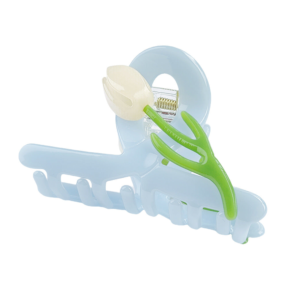 Women's Elegant Simple Style Tulip Acetic acid sheets Handmade Hair Claws