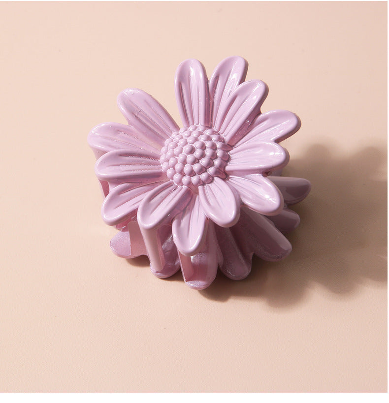 Women's Sweet Simple Style Flower Plastic Stoving Varnish Hair Claws