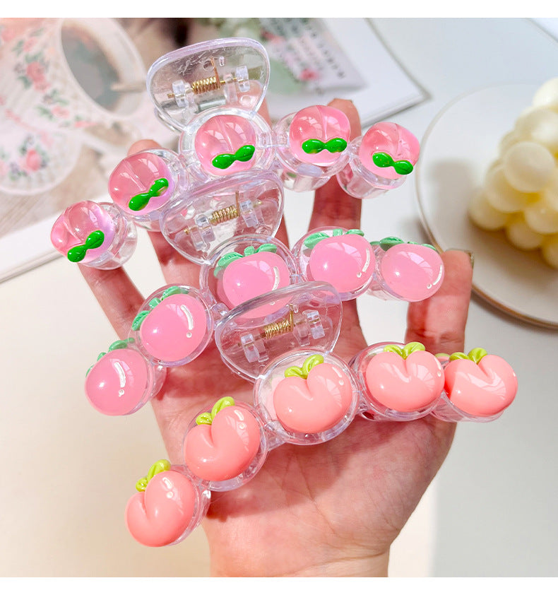Women's Cartoon Style Peach Strawberry Plastic Resin Hair Claws