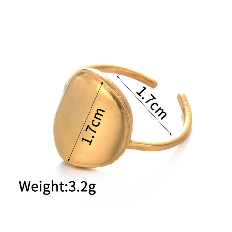 Jewelry Retro Four Leaf Clover Heart Shape 304 Stainless Steel Plating Open Rings