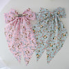 Women's Sweet Pastoral Bow Knot Cloth Floral Hair Claws