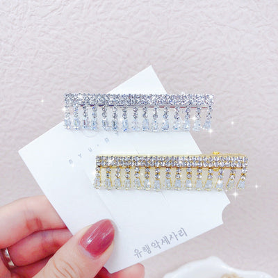 fashion geometric metal inlay rhinestones hair clip 1 piece