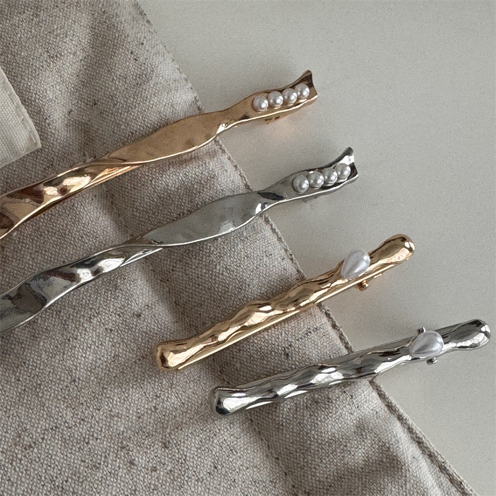 Women's Simple Style Classic Style Solid Color Alloy Inlay Pearl Hair Clip