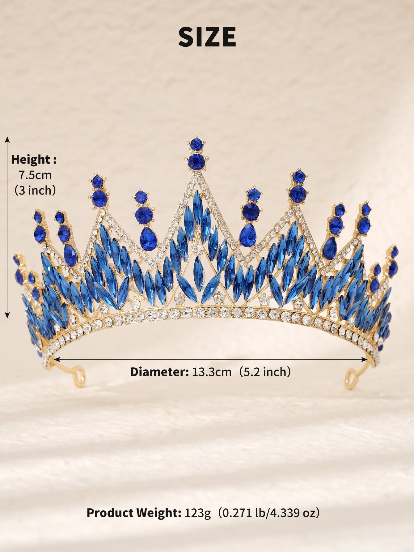 retro crown alloy plating inlay rhinestones crown