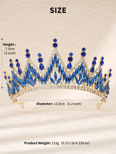 retro crown alloy plating inlay rhinestones crown