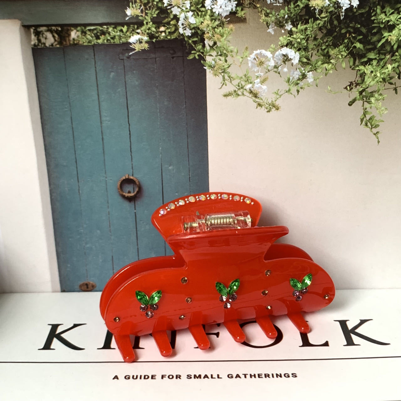 original design flower butterfly acetic acid sheets diamond hair claws