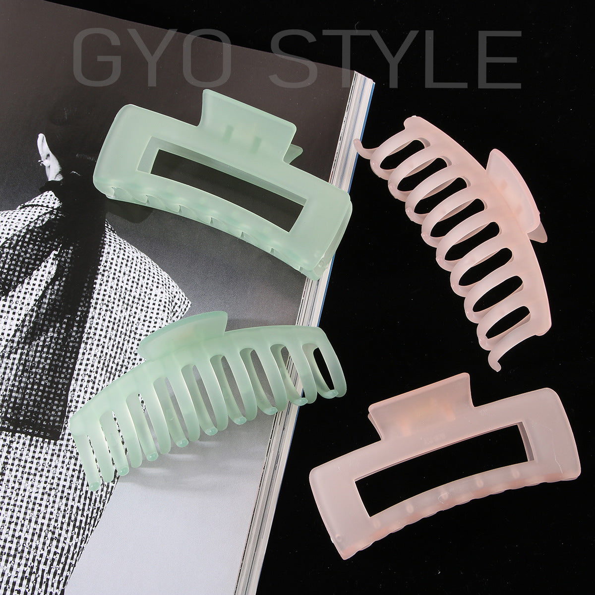 solid color jelly frosted hollow out hair clip
