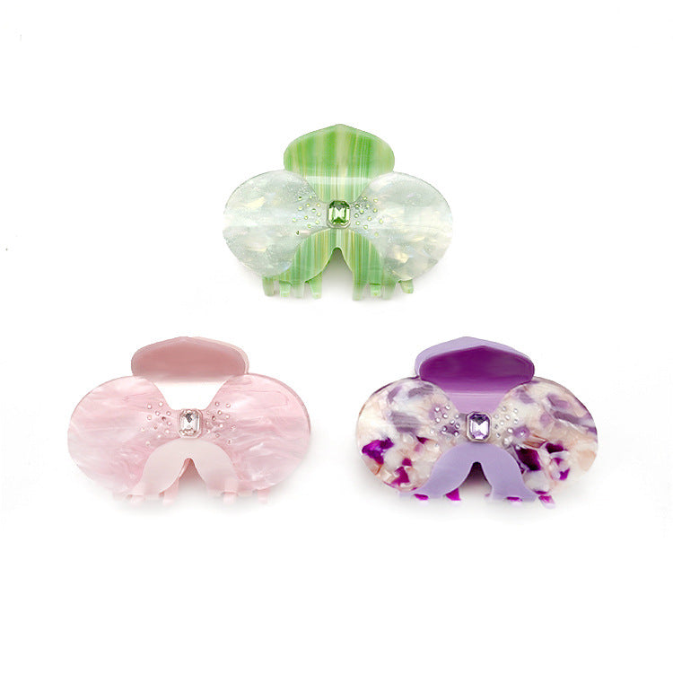 Women's Casual Flower Acetic acid sheets Inlay Rhinestones Hair Claws