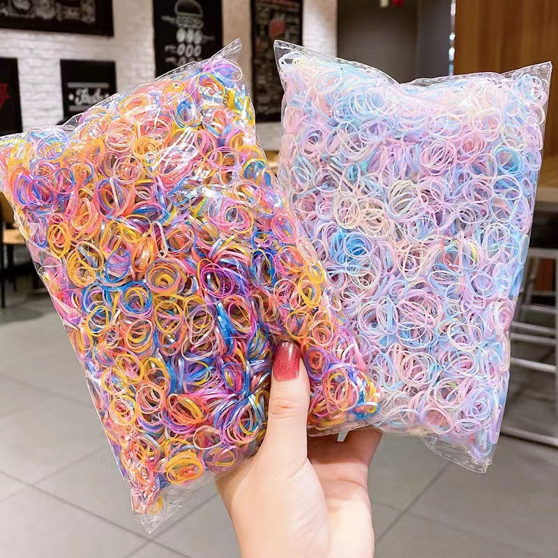 simple style solid color rubber band handmade hair tie