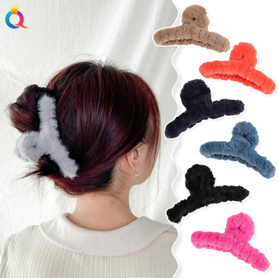 japanese style solid color plastic handmade hair claws 1 piece