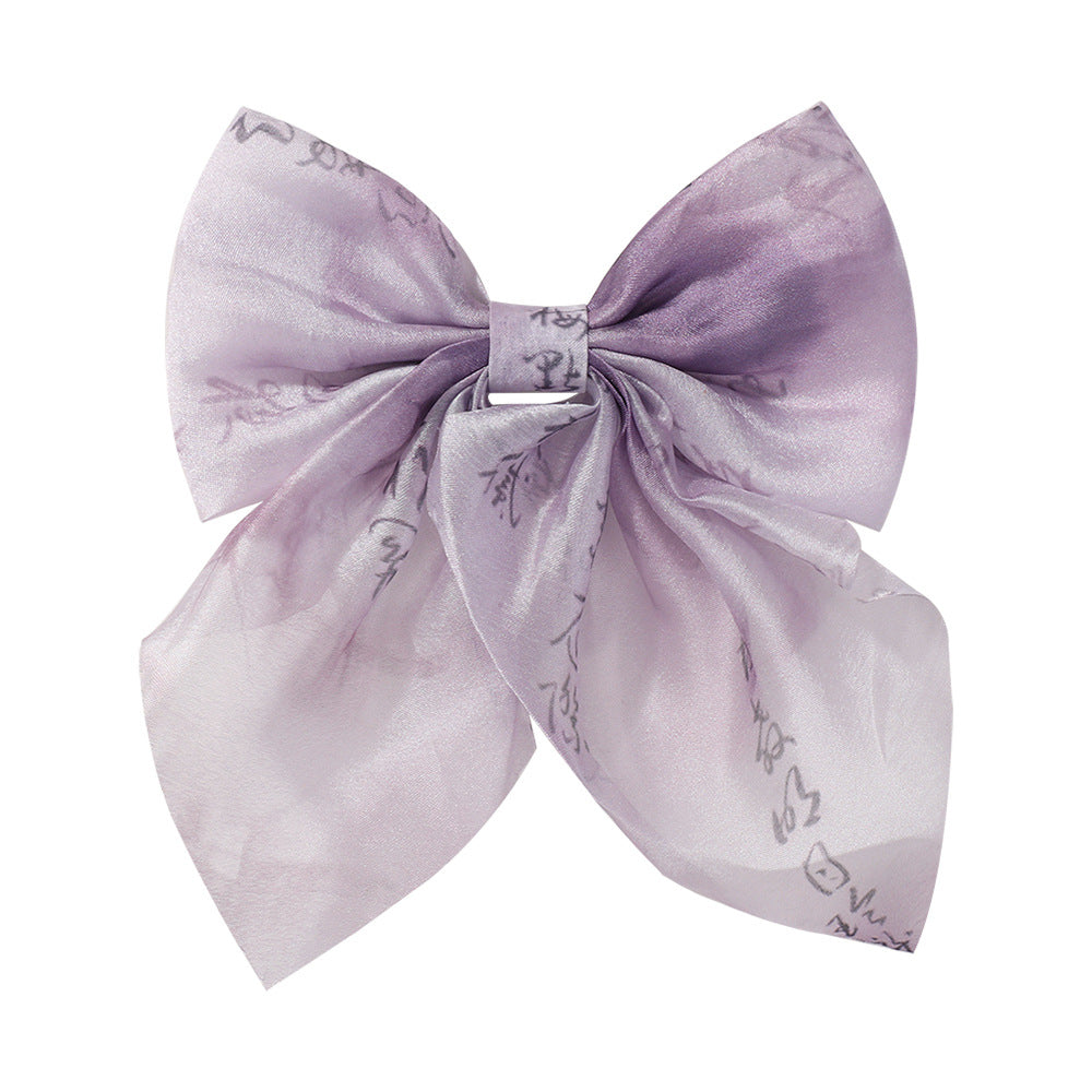 Girl'S Simple Style Classic Style Bow Knot Alloy Ribbon Lettuce Trim Hair Clip