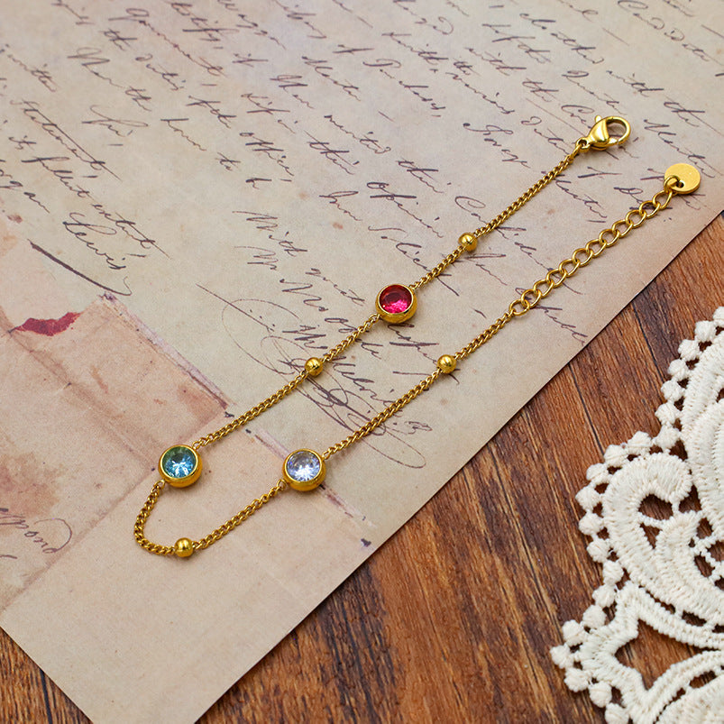 IG Style Modern Style Geometric 304 Stainless Steel Zircon Bracelets In Bulk