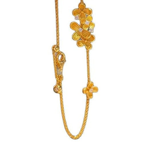 Light luxury retro brushed osmanthus diamond stud earrings bracelet necklace new Chinese style high-end exquisite jewelry set