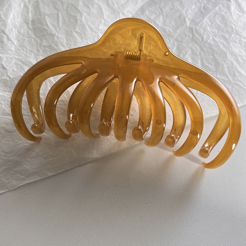 simple style solid color plastic resin hair claws