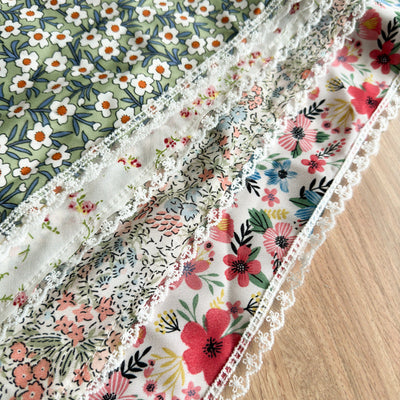 Three-State New Fresh Lace Edge Triangular Binder Small Floral Daisy Headcloth Long Summer Outing Hair Accessories