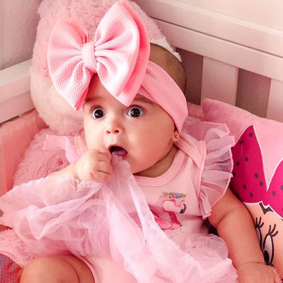 fashion children's solid color double-layer bowknot hairband