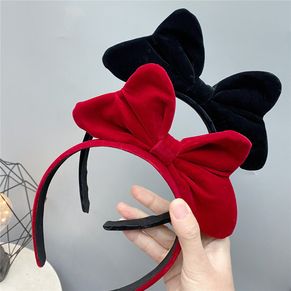new red big bow headband sweet korean cute hair accessories