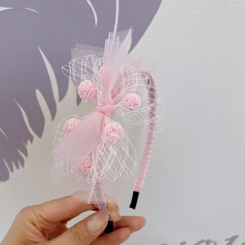 kid's simple style bow knot gauze hair band