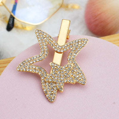 fairy style bow knot metal inlay rhinestones pearl hair clip 1 piece