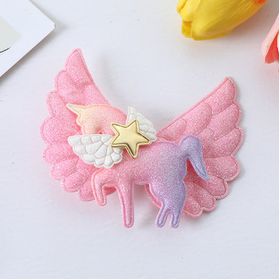 Women's Cute Star  Wings Cloth Hair Clip