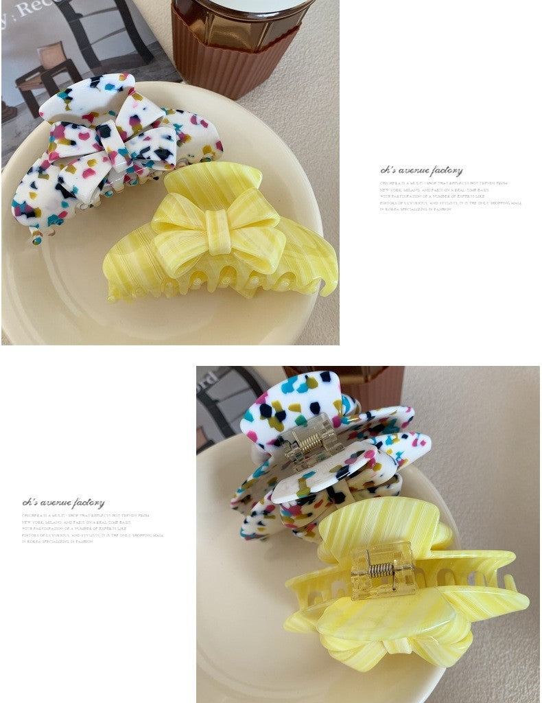 Women's Elegant Simple Style Bow Knot Acetic acid sheets Hair Claws