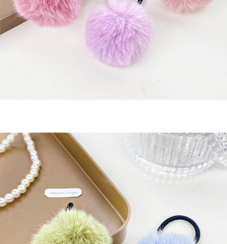 Women's Simple Style Solid Color Plush Hair Tie