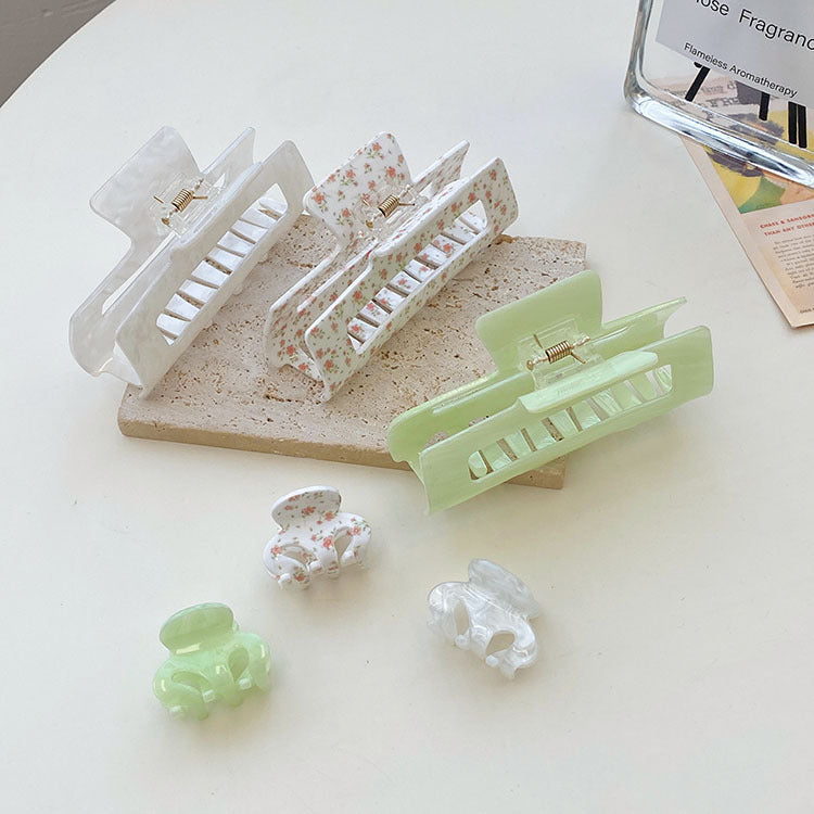 women's sweet solid color flowers plastic/resin headwear stoving varnish hair claws