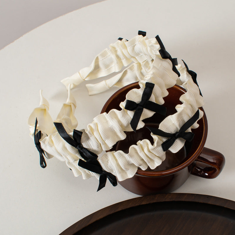 Women's Sweet Simple Style Bow Knot Cloth Pleated Hair Band