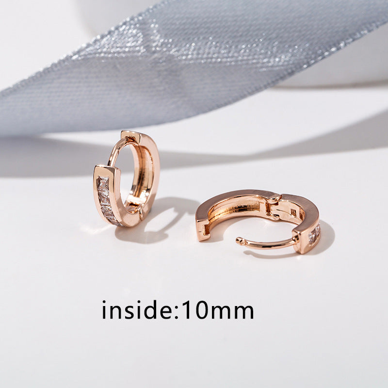 1 Pair Elegant Simple Style Geometric Copper Zircon Earrings