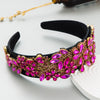 fashion new exaggerated colorful glass drill flower headband retro baroque accessories