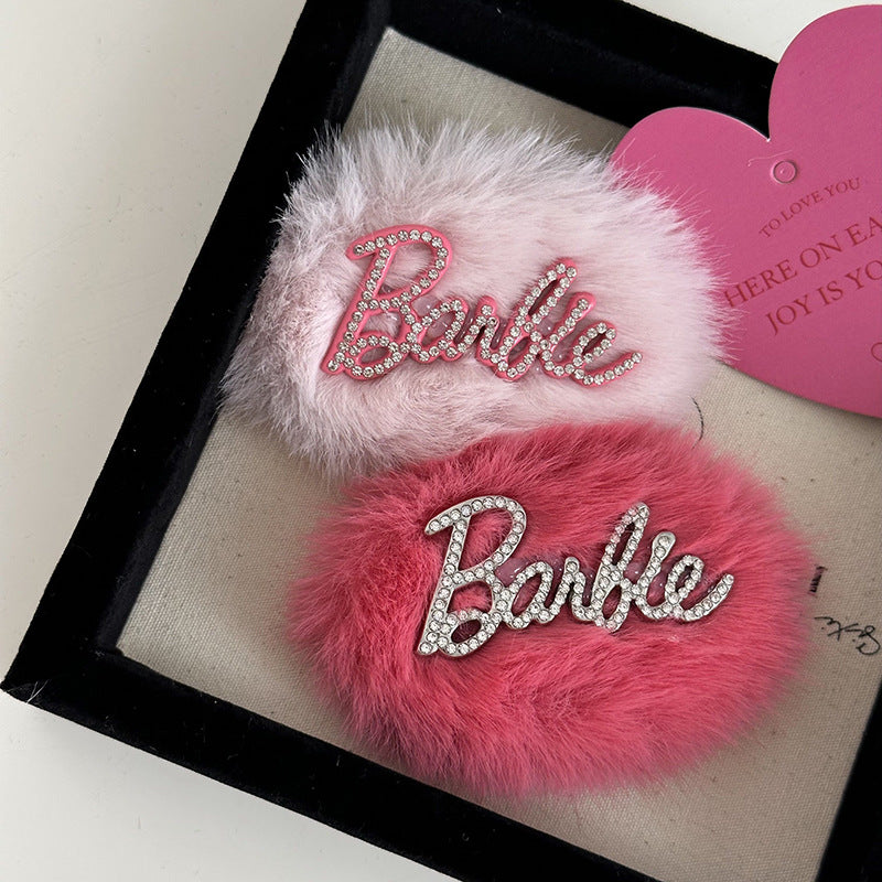 simple style  plastic inlay rhinestones hair clip