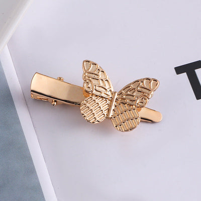 fashion moon butterfly metal handmade inlay artificial pearls artificial diamond hair clip 1 piece