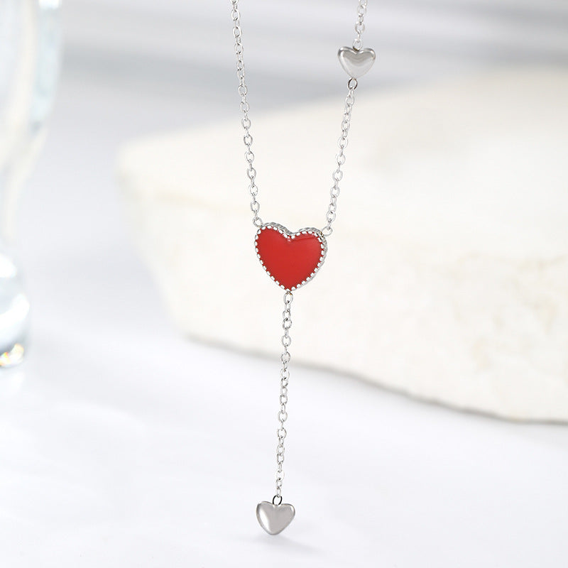 Jewelry Simple Style Heart Shape 304 Stainless Steel Pendant Necklace