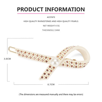 Women's Elegant Lady Streetwear Geometric Acetic acid sheets Criss Cross Rhinestones Hair Clip